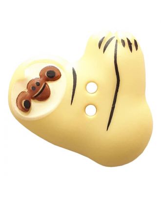 novelity button sloth with two holes - Size: 25mm - Color: gelb - Art.No. 341305