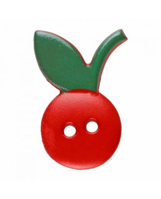 Cherry button with two holes - Size: 20mm - Color: red - Art.No. 311071