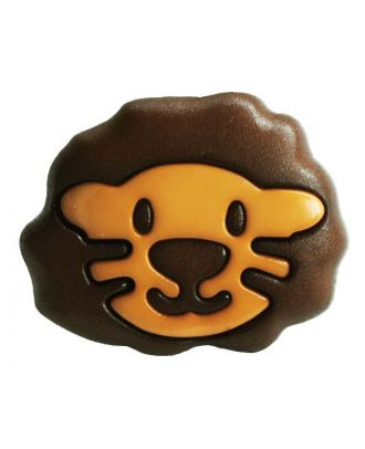 children button polyamide shape of a lion head and shank - Size: 18mm - Color: braun - Art.No.: 281210