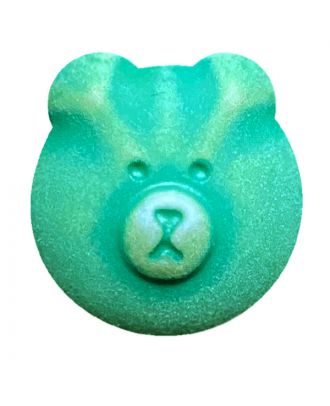children button teddy bear polyamide with shank - Size: 15mm - Color: grün - Art.No.: 281226