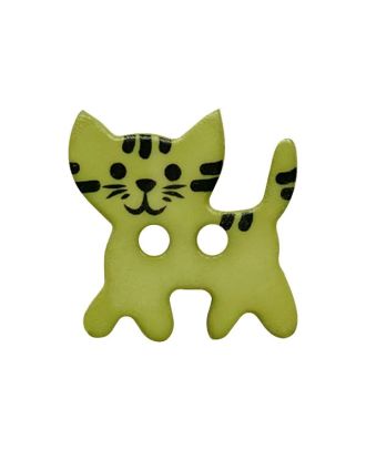 children button cat polyamide with 2 holes - Size: 20mm - Color: hellgrün - Art.No.: 331279