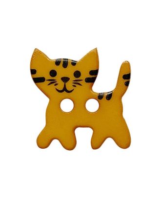 children button cat polyamide with 2 holes - Size: 15mm - Color: gelb - Art.No.: 281262