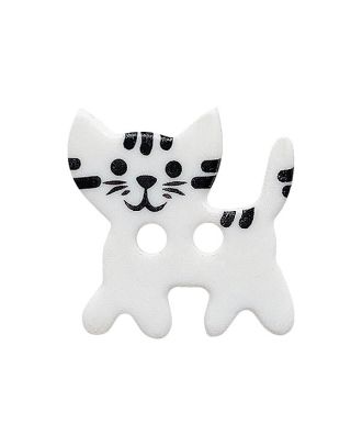 children button cat polyamide with 2 holes - Size: 15mm - Color: weiß - Art.No.: 281259