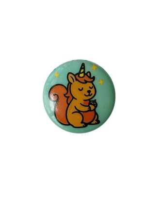 children button "Fred" printed with shank - Size: 15mm - Color: green - Art.No.: 281306
