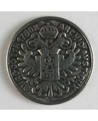 full metal button - Size: 15mm - Color: antique silver - Art.No. 220785