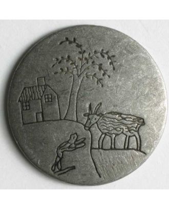 Full metal button - Size: 15mm - Color: antique tin - Art.No. 240986