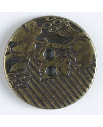 full metal button - Size: 15mm - Color: antique brass - Art.No. 241007