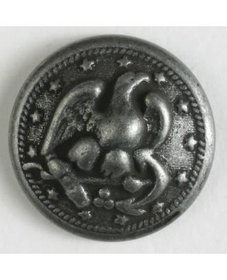 Metal button with shank - Size: 23mm - Color: antique tin - Art.No. 330807