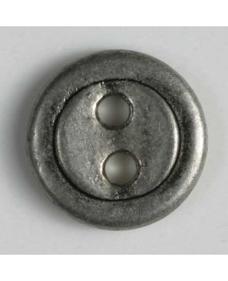 Full metal button - Size: 11mm - Color: antique tin - Art.No. 211575
