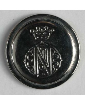 Coat of arms button, full metal - Size: 20mm - Color: silver - Art.No. 300881