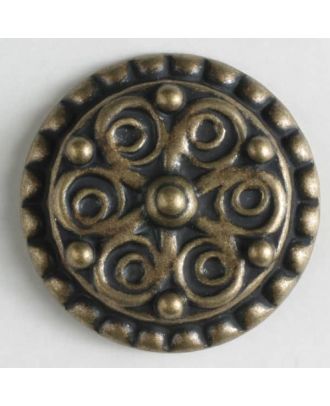 full metal button - Size: 15mm - Color: antique brass - Art.No. 261079