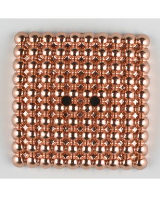 full metal button, square, 2 holes - Size: 48mm - Color: light copper - Art.-Nr.: 450185