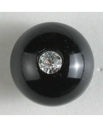Rhinestone button - Size: 10mm - Color: black - Art.No. 300060