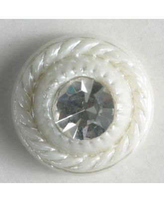 nylon button with rhinestones - Size: 9mm - Color: white - Art.-Nr.: 310529