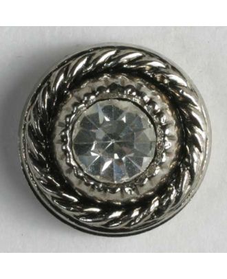 nylon button with rhinestones - Size: 9mm - Color: antique silver - Art.-Nr.: 310531