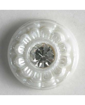 nylon button with rhinestones - Size: 9mm - Color: white - Art.-Nr.: 310535