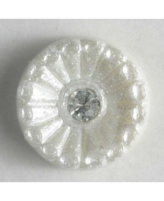 nylon button with rhinestones - Size: 11mm - Color: white - Art.-Nr.: 330601