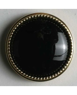 polyamide button - Size: 18mm - Color: black with gold rim - Art.No. 290125