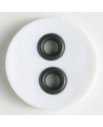 plastic button with metal holes - Size: 32mm - Color: white - Art.No. 400078