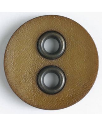 plastic button with metal holes - Size: 32mm - Color: brown - Art.No. 400080