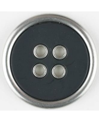 two-piece full metall button-polyamide button, round, 4 holes - Size: 20mm - Color: black - Art.No. 320648