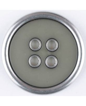 two-piece full metall button-polyamide button, round, 4 holes - Size: 20mm - Color: brown - Art.No. 320651