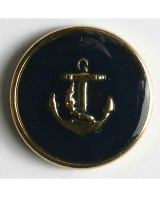 Anchor button, full metal - Size: 18mm - Color: blue - Art.No. 330054