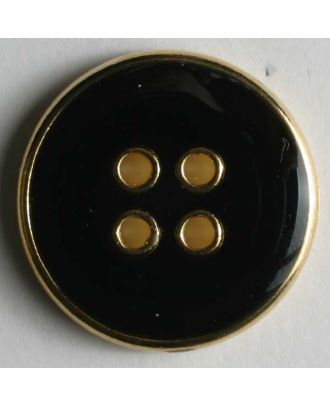 Blazer button, full metal - Size: 15mm - Color: black - Art.No. 300116