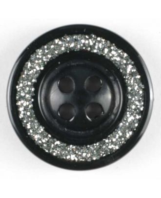 Jewellery button, metallized plastic - Size: 19mm - Color: black - Art.No. 320396