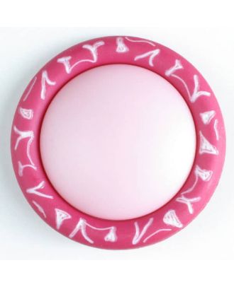 plastic button with shank - Size: 34mm - Color: pink - Art.No. 400102