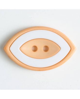 fashion button  oval - Size: 38mm - Color: orange - Art.No. 400226