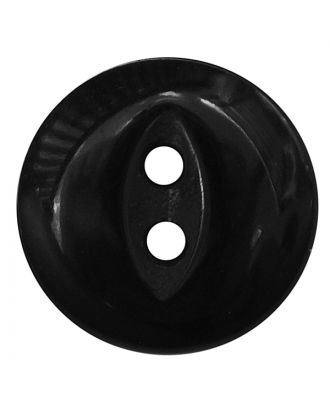 polyester button round shape with shiny surface and 2 holes - Size: 13mm - Color: schwarz - Art.No.: 241274