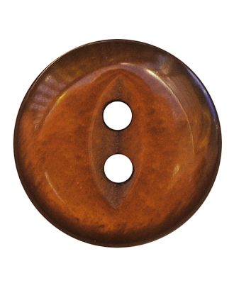 polyester button round shape with shiny surface and 2 holes - Size: 13mm - Color: braun - Art.No.: 247803