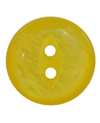 polyester button round shape with shiny surface and 2 holes - Size: 13mm - Color: gelb - Art.No.: 247812
