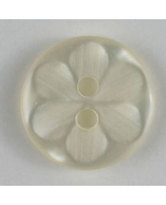 polyester button - Size: 14mm - Color: white - Art.No. 231527