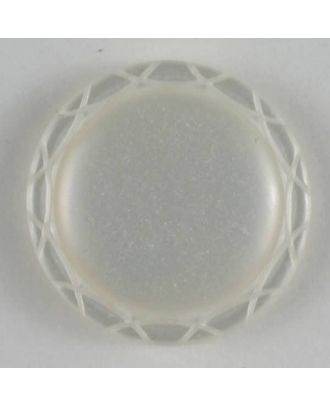 polyester button - Size: 15mm - Color: white - Art.No. 230600