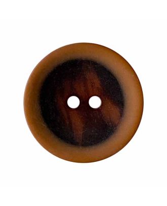 polyester button round shape transparent with graffiti pattern and 2 holes - Size: 18mm - Color: brown - Art.No.: 317000