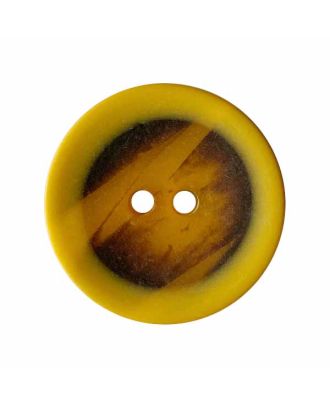polyester button round shape transparent with graffiti pattern and 2 holes - Size: 28mm - Color: yellow - Art.No.: 387003