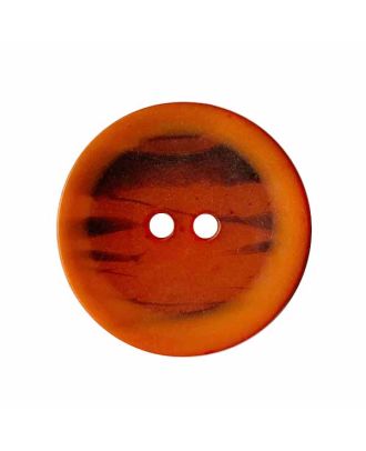 polyester button round shape transparent with graffiti pattern and 2 holes - Size: 28mm - Color: orange - Art.No.: 387004