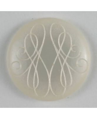 polyester button - Size: 15mm - Color: white - Art.No. 231374