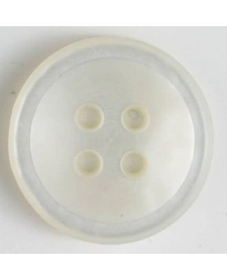 4-hole polyester button - Size: 28mm - Color: white - Art.No. 370337