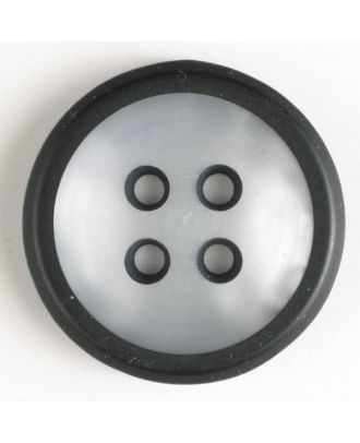 4-hole polyester button - Size: 28mm - Color: black - Art.No. 370338