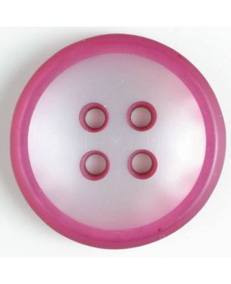 4-hole polyester button - Size: 23mm - Color: pink - Art.No. 340823