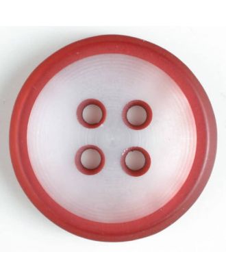 4-hole polyester button - Size: 18mm - Color: red - Art.No. 310587