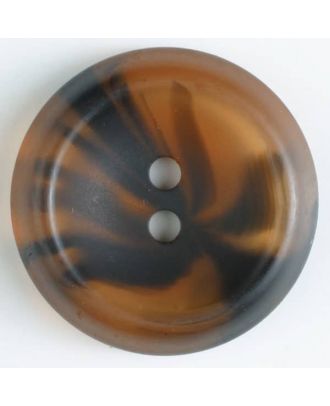 2-hole polyester button - Size: 25mm - Color: brown - Art.No. 370412