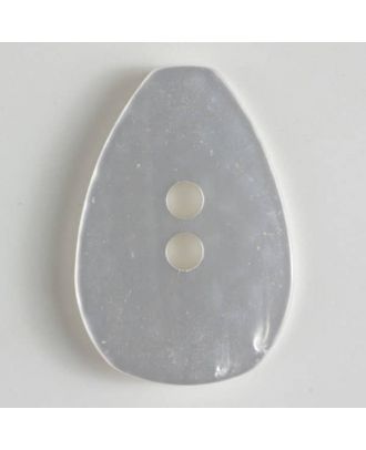 polyester button, oval - Size: 38mm - Color: white - Art.No. 430055