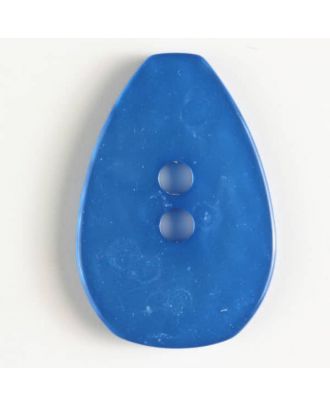 polyester button, oval - Size: 38mm - Color: blue - Art.No. 430057