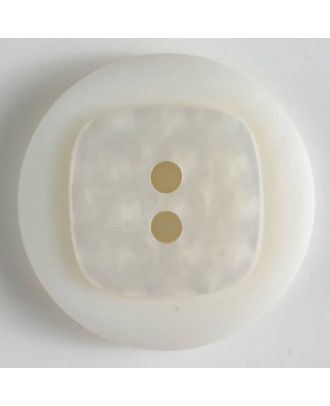 polyester button - Size: 25mm - Color: white - Art.No. 370451