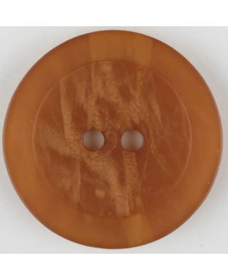 polyester button, round, 2 holes - Size: 20mm - Color: brown - Art.No. 335702
