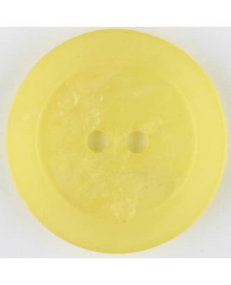 polyester button, round, 2 holes - Size: 30mm - Color: yellow - Art.No. 385711